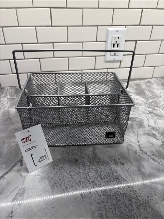 mind space Other - MindSpace Metal Utensil Caddy - Gray Mesh Organizer